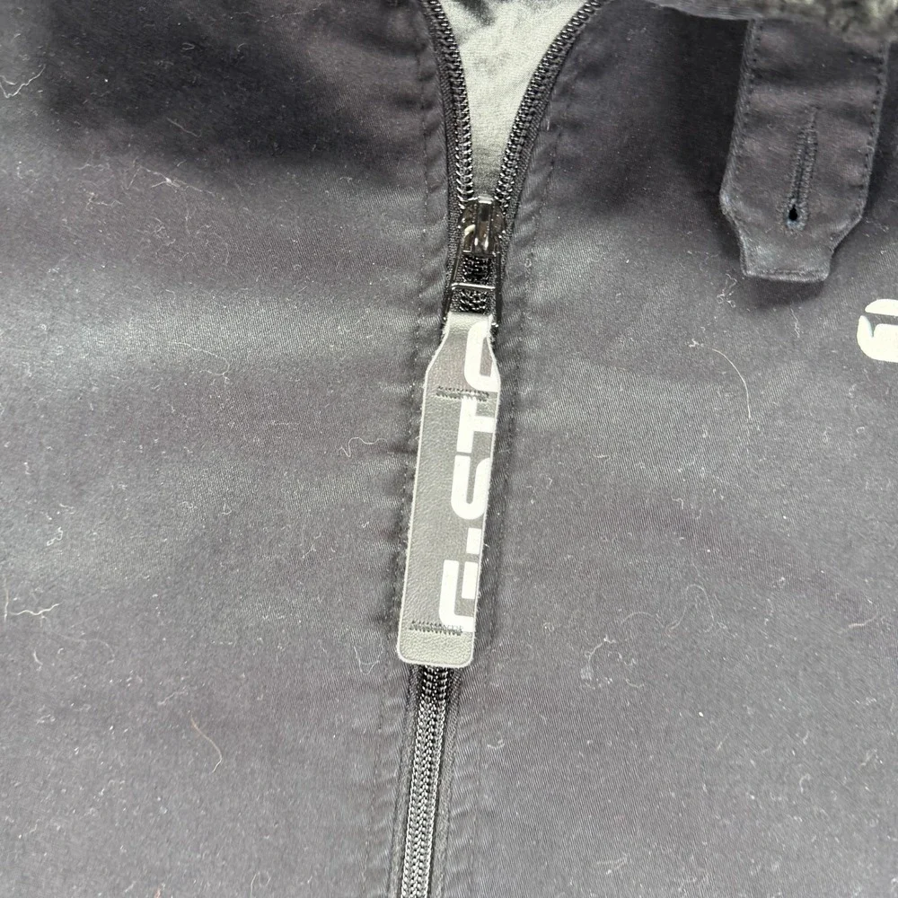 G Star Raw Jacket Mens Small Black Bomber Canvas Sherpa Collar Pockets Full Zip - Picture 6 of 13